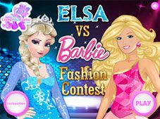 elsa and barbie dress up